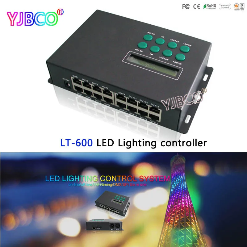 

led controller LT-600 LED Lighting Control System level online/offline/Wifi/DMX/SPI SD card Driving ICs WS2811 LPD6803 etc