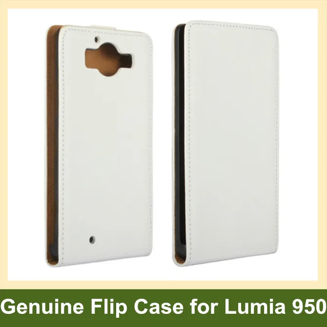 

New Arrive Genuine Leather Flip Cover Case for Microsoft Lumia 950 Phone Case with Magnetic Snap Free Shipping