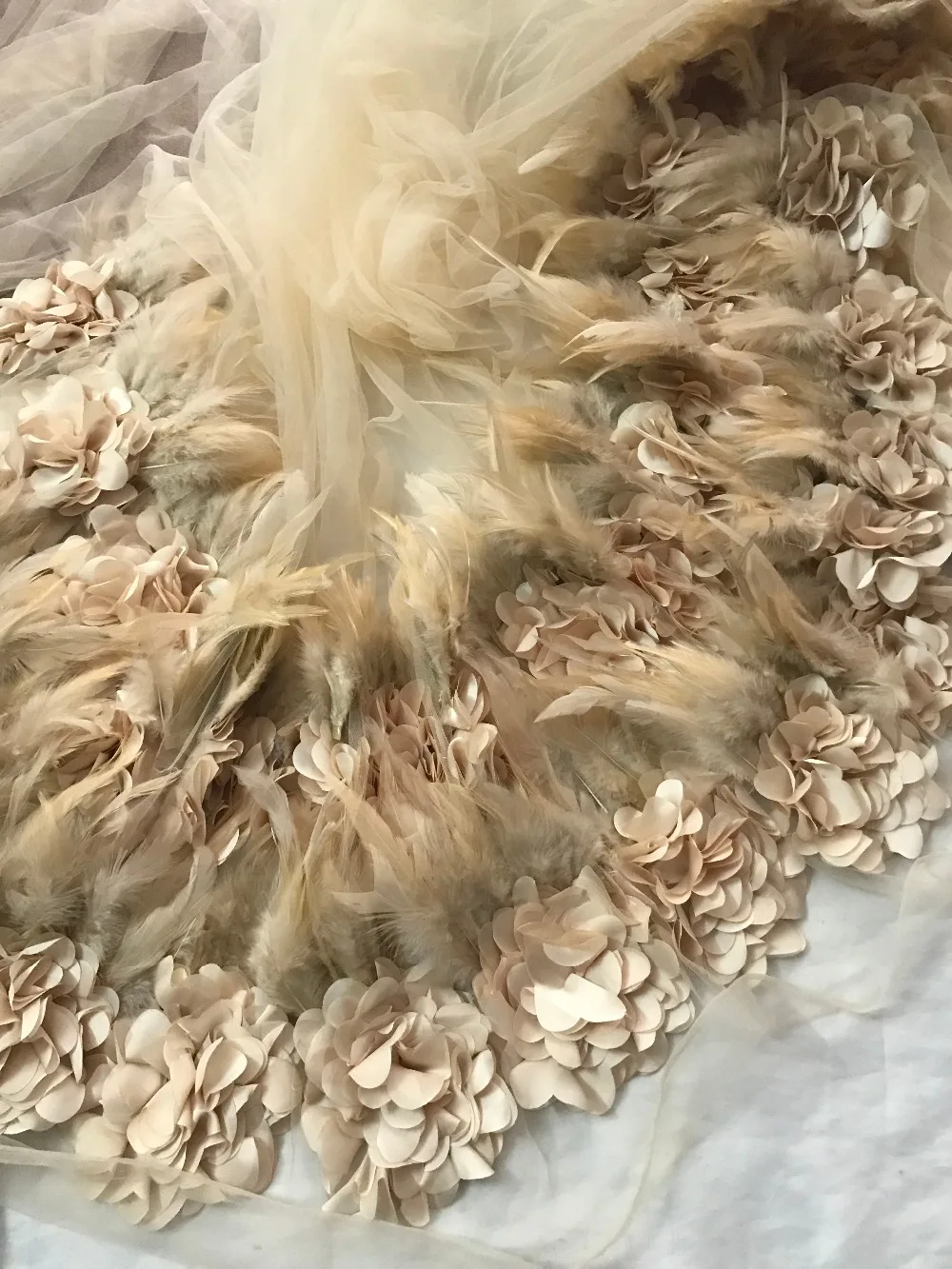 5yd/лот вышитая сетка кружева супер качество перо французская Тюлевая сетчатая кружевная ткань z-han6110 для вечернего платья