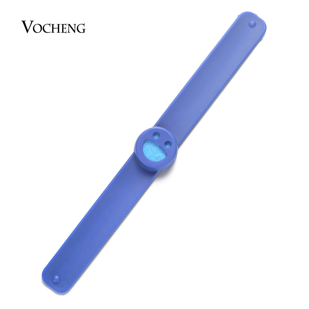 10 шт смайлик силиконовый СЛЭП браслеты эфирные масла диффузор Браслет Анти-москитный для детей VA-975* 10 - Окраска металла: Blue