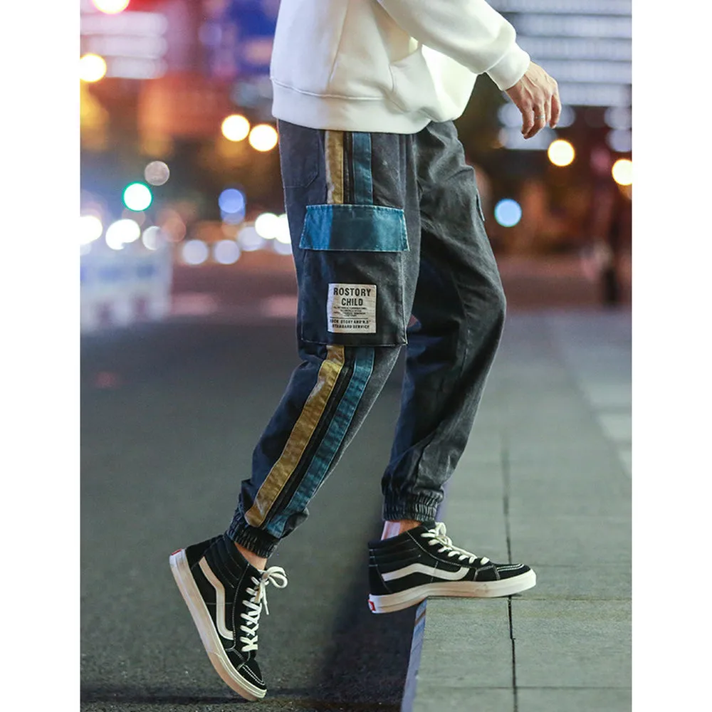 2019New Side Striped Cargo Patchwork Pants Men's Hip Hop Casual Camouflage Streetwear Joggers Sweatpants Man Trousers Fashion 2019New Side Striped Cargo Patchwork Pants Men's Hip Hop Casual Camouflage Streetwear Joggers Sweatpants Man Trousers Fashion