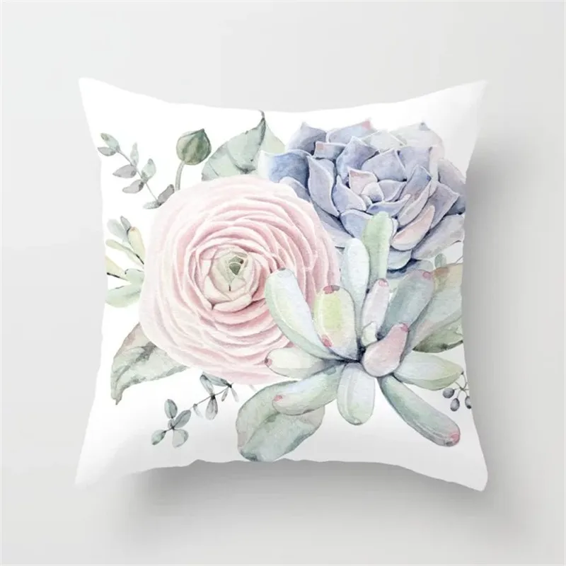 Succulent Plants Cushion Cover Cactus Series Green Plant Printed Pillowcase Multicapacity Process Throw Pillow Covers Decorative