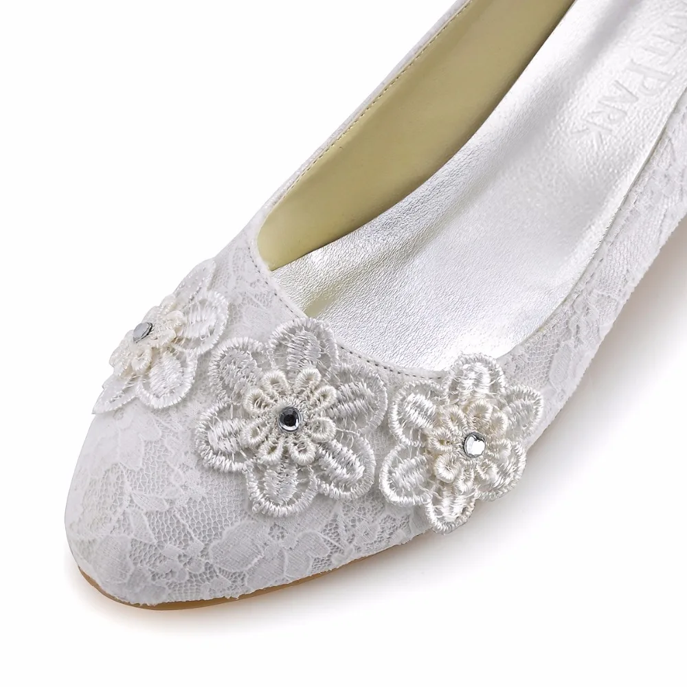 Женские свадебные туфли с кружевом A0002 на низком каблуке удобные круглый носок аппликации свадебные туфли с кружевом Для женщин свадебные Свадебная обувь на каблуках