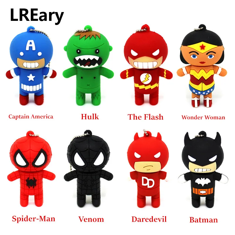 Милый флеш накопитель Super Hero avenger с героями мультфильмов 4 ГБ 8 16 32 64 USB карта памяти