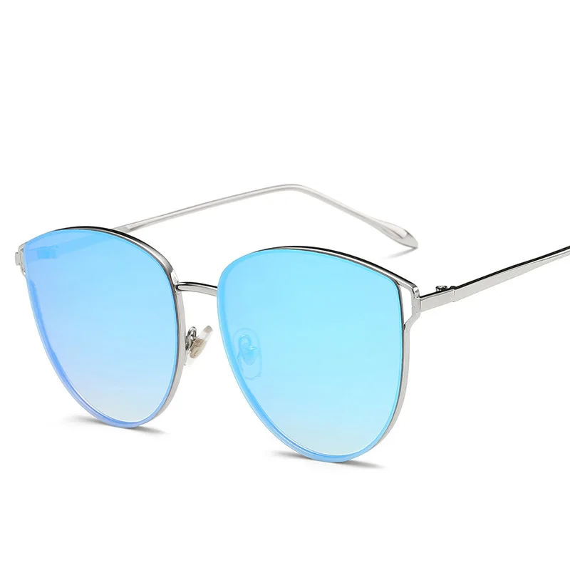 Рама из сплава UV400 очки Классические модные пилот авиация солнцезащитные очки без оправы океан объектива Элитный бренд дизайн кошка Для женщин солнцезащитные очки
