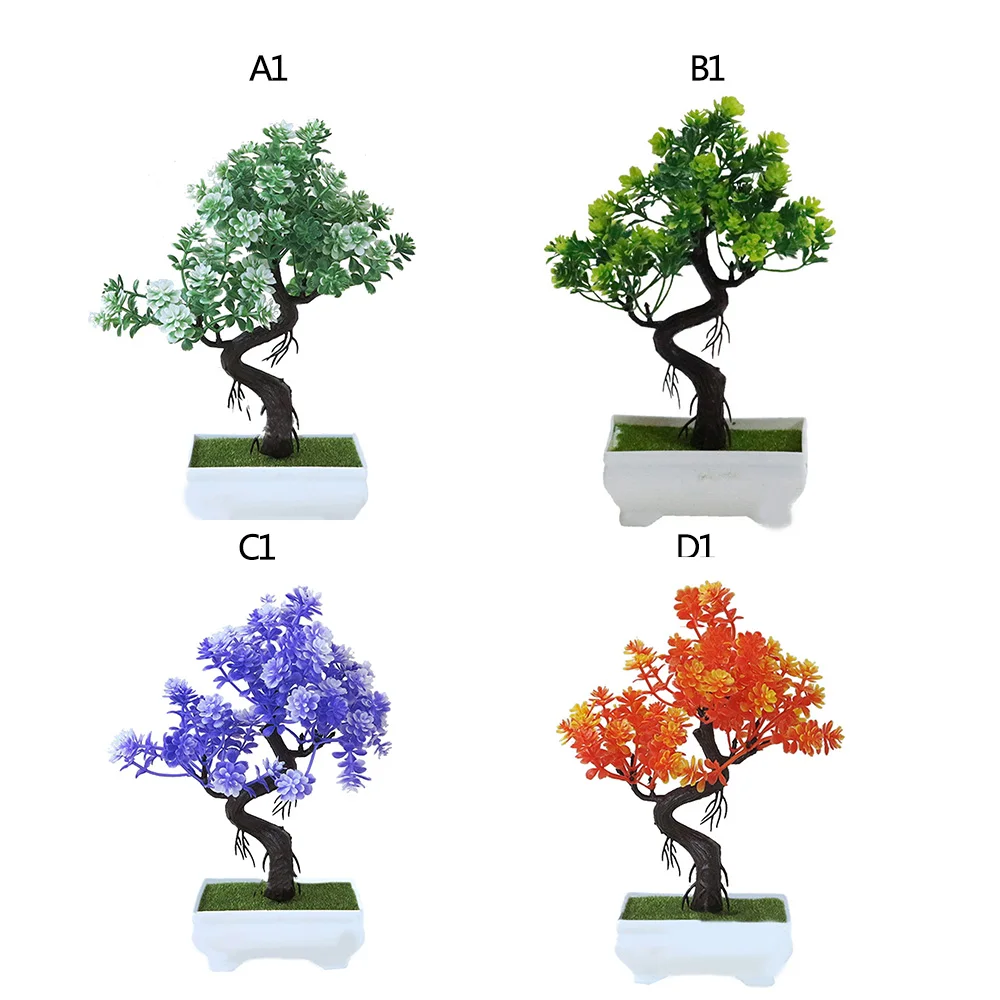 Поддельные искусственные растения пластиковые бонсай цветок Свадебный офис Домашний декор имитация горшечных растений дерево цветок