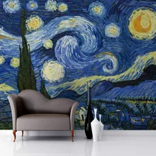 3D обои для стен 3d Звездная ночь Ван Гог арт Настенные обои фотообои для стен фон Большая фреска обои для гостиной