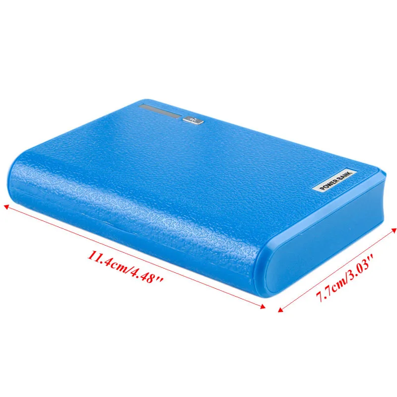Блок питания Dual USB power Bank 4x18650 Внешняя резервная батарея зарядное устройство коробка чехол для телефона синий