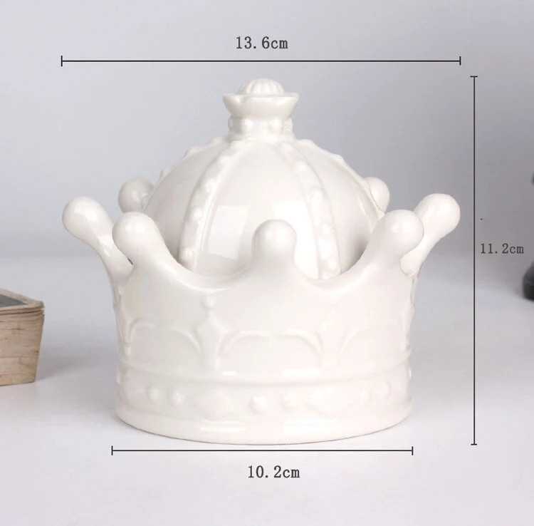 Высококачественная Современная керамическая банка для хранения ювелирных изделий в форме короны