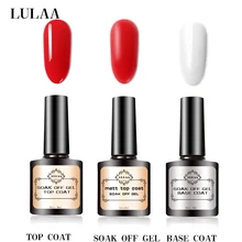 LULAA UV LED Gel Nail Polish Base Coat Best Nail Polish Gel Soak Off Don't Wipe Top Color Polish Gel Matte seal top coat SET