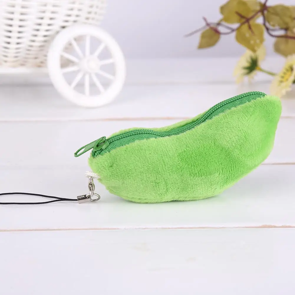 

10CM Cute Pods Pea Shape Stuffed Plant Doll Creative Soft With Cloth Case Lovely Plush Home Decoration Toy Snow Peas Pendant