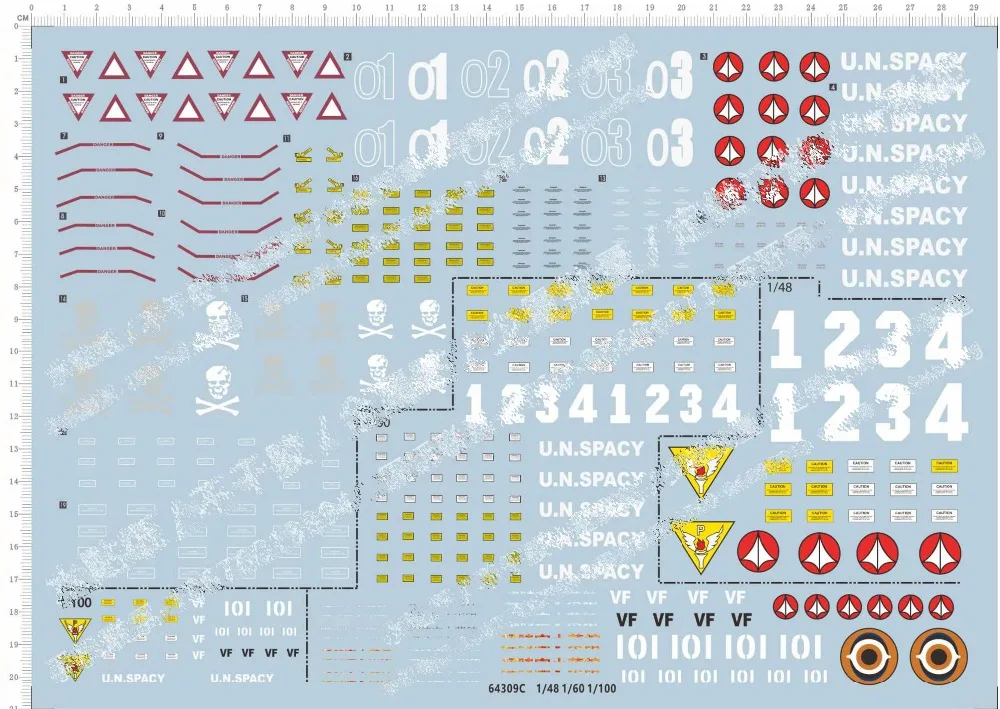

1/60 Zero VF-0S Macross deformation C Model Kit Water Decal