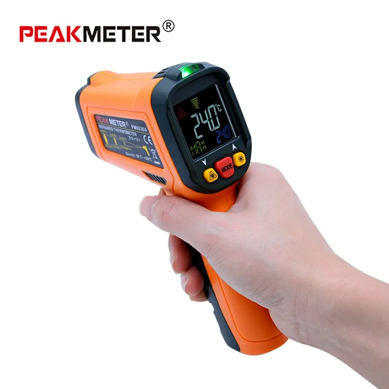 

PEAKMETER Digital non contact Infrared Thermometer PM6530 series 12:1 K type Ambient UV Light MS6530 thermometer tester
