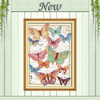 

Butterflies fly freely colorful diy painting counted printed on canvas DMC 14CT 11CT Cross Stitch Needlework Sets Embroidery kit