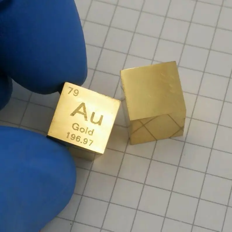 Au золото металл 10 мм Плотность куб 99.99% чистый для коллекции элементов