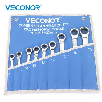 

8-22mm A Set of Keys Ratchet Wrench Spanner Set of Multitools Fixed Head Full Polish 72T Ratcheting with Roll-up Pouch