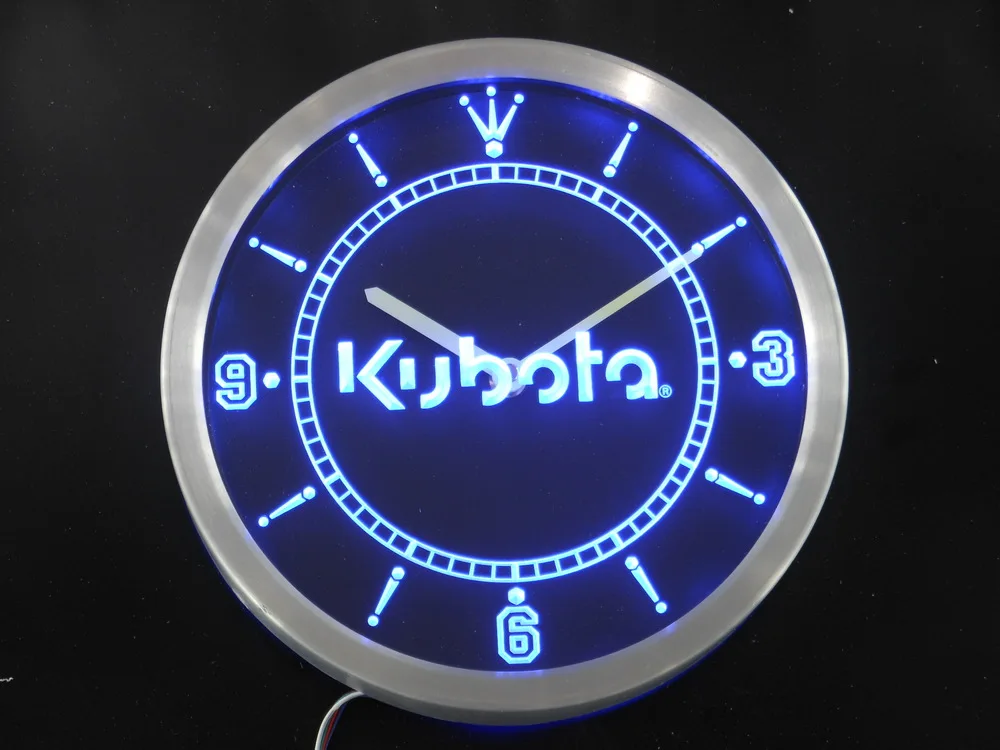 nc0176 Kubota Tractor Neon Light Signs LED Wall Clockwall clockled