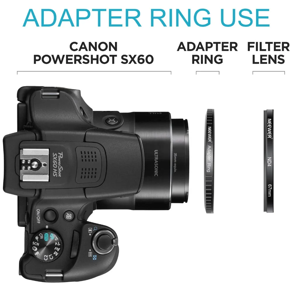 Набор аксессуаров для объектива Neewer Canon PowerShot SX530 HS SX520 SX60 SX50 SX40 включает в себя: