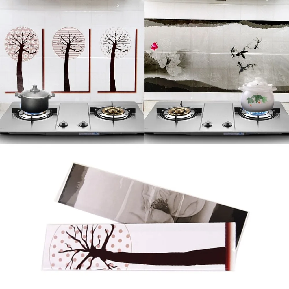 Creative Kitchen Wall Stickers Self-adhesive High Temperature Oil Proof Waterproof Wallpaper Home Wall Decor Stickers