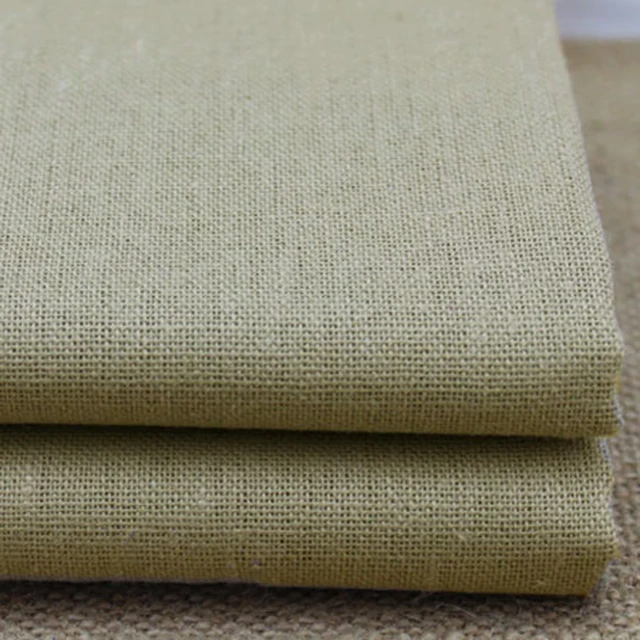 100 140cm Khaki Flax Linen Cotton Material Sewing Z Table 100 140cm Khaki Flax Linen Cotton Material Sewing Z Table Cloth Upholstery Fabric