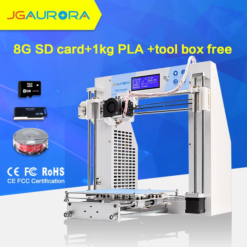 {Корабль из Европы} JGAURORA A3 3d комплект принтеров diy prusa i3 Высокая точность Стабильная 3d печать металлический корпус прочный