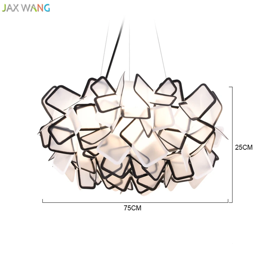 Современное освещение облако подвесные светильники для спальни прикроватный обеденный стол настольный Ресторан Скандинавское искусство подвесной набор ламп - Цвет корпуса: black D75cm