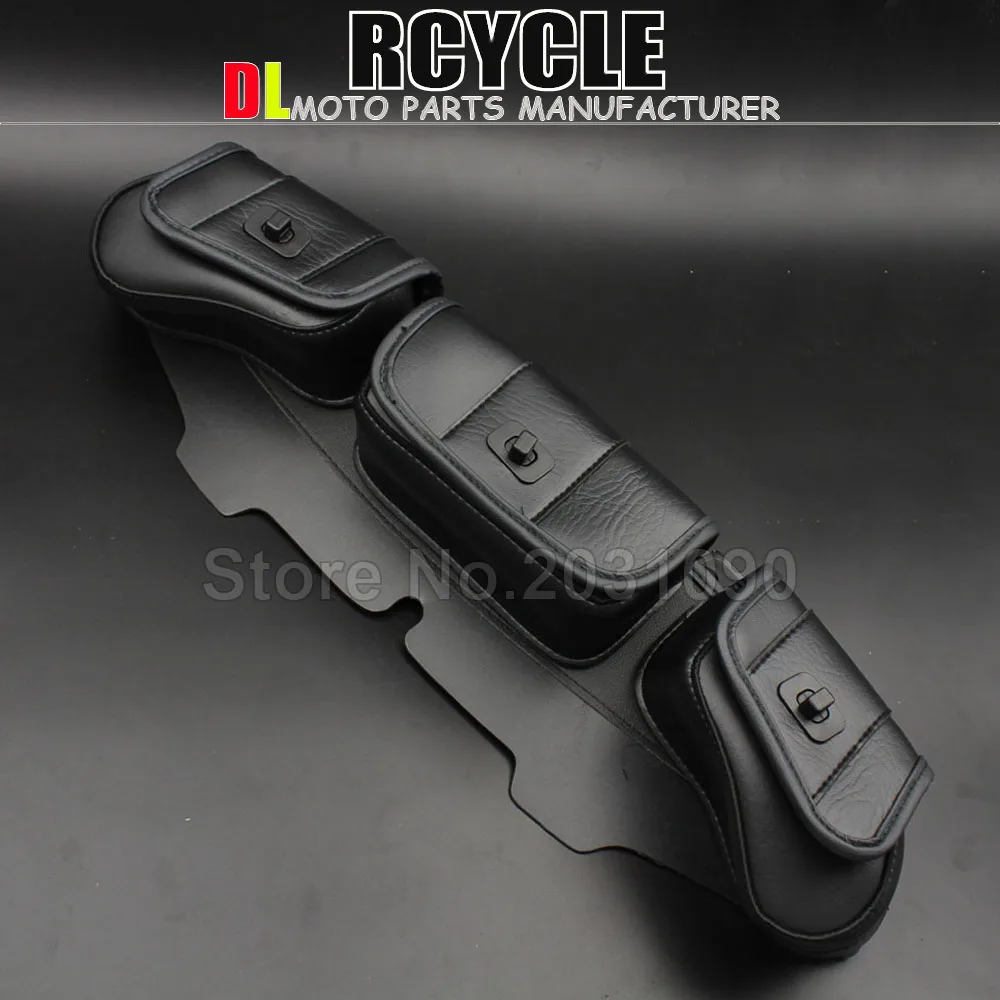 

Negro 3-Pockets Moto Carenado Parabrisas Bolsa Para For Harley Electra Glide Street Bike Touring 1996-2013 Motocicleta