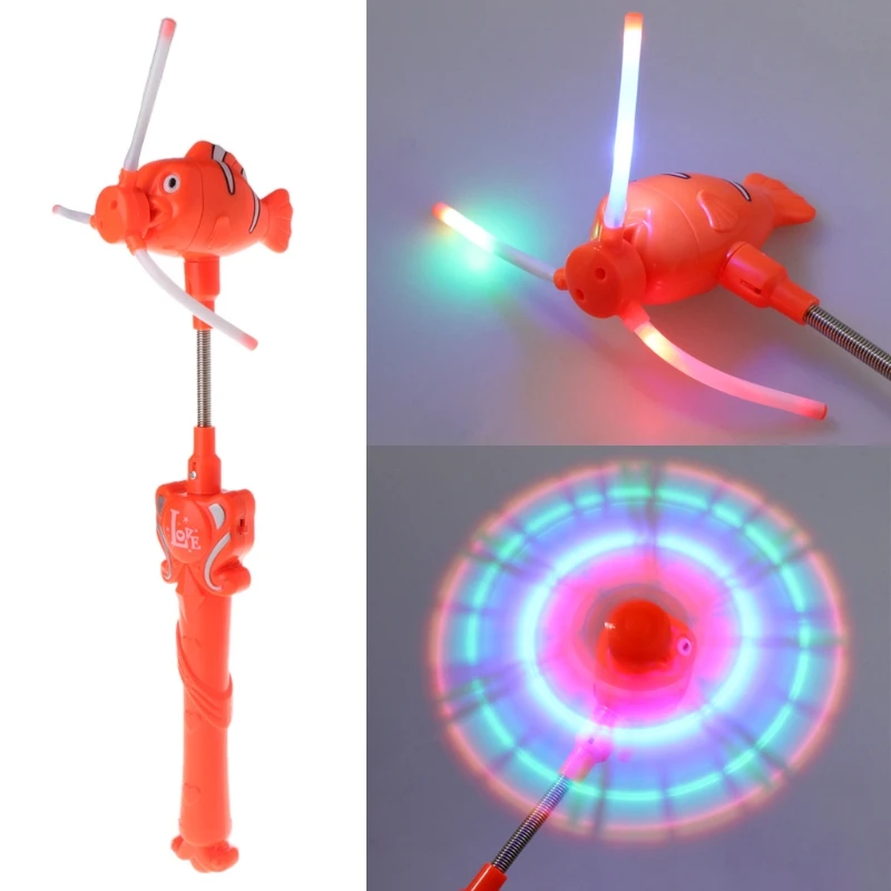 

Children Toy Flashing Glow Rod Musical Wand New Electric Fish Windmill