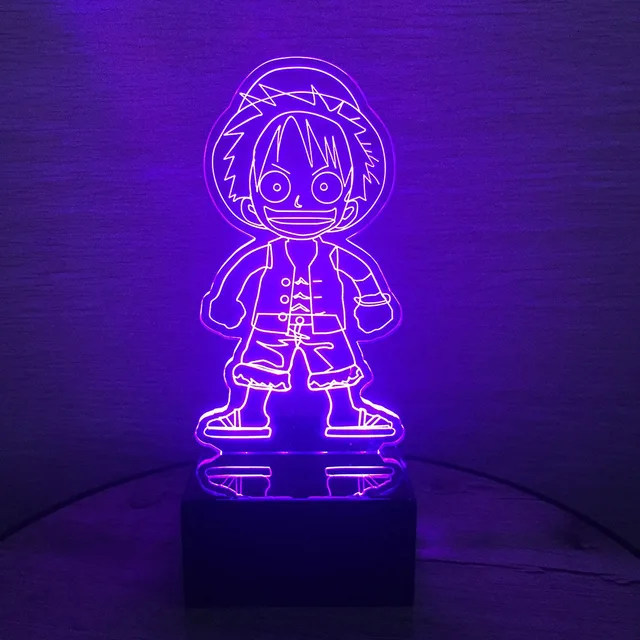One Piece Action Figure Luffy 3D Led Table Night Light Colorful