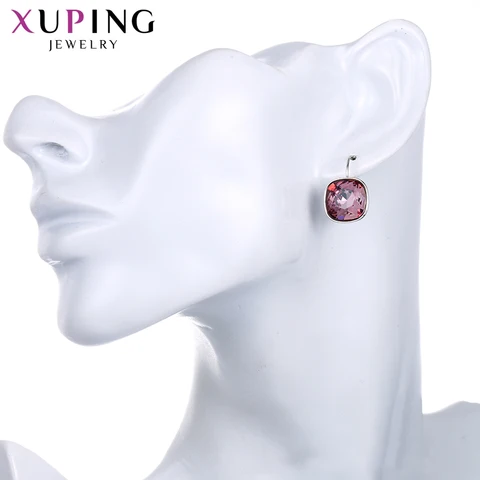 Brincos para Mulher Cristais de Swarovski Xuping Jóias Elegante Shinning Hoop Requintado Prime Presentes S180.1-95088