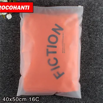 

100X Custom printing logo eva white matte plastic bags with slide zipper