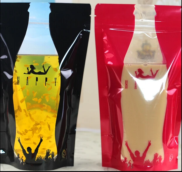 Красочные сумки для напитков, цветной флакон печати пластиковые сумки для напитков, Ziploc соковыжималка Mocktail сумка 12 см* 20 50 шт