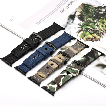 

Strap for Apple watch band 44mm 40mm apple watch 5 4 3 2 1 Camouflage canvas nylon bracelet belt iwatch 42mm 38mm watchband