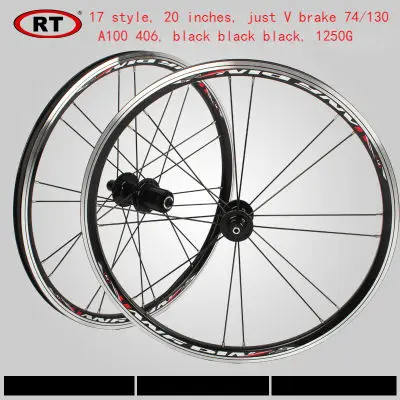 Sale 2017 new Original RT A100 20 inch 451 /406 folding bicycle wheel Perrin BMX  cassette disc/V brake hub bearing Super light 1290G 0