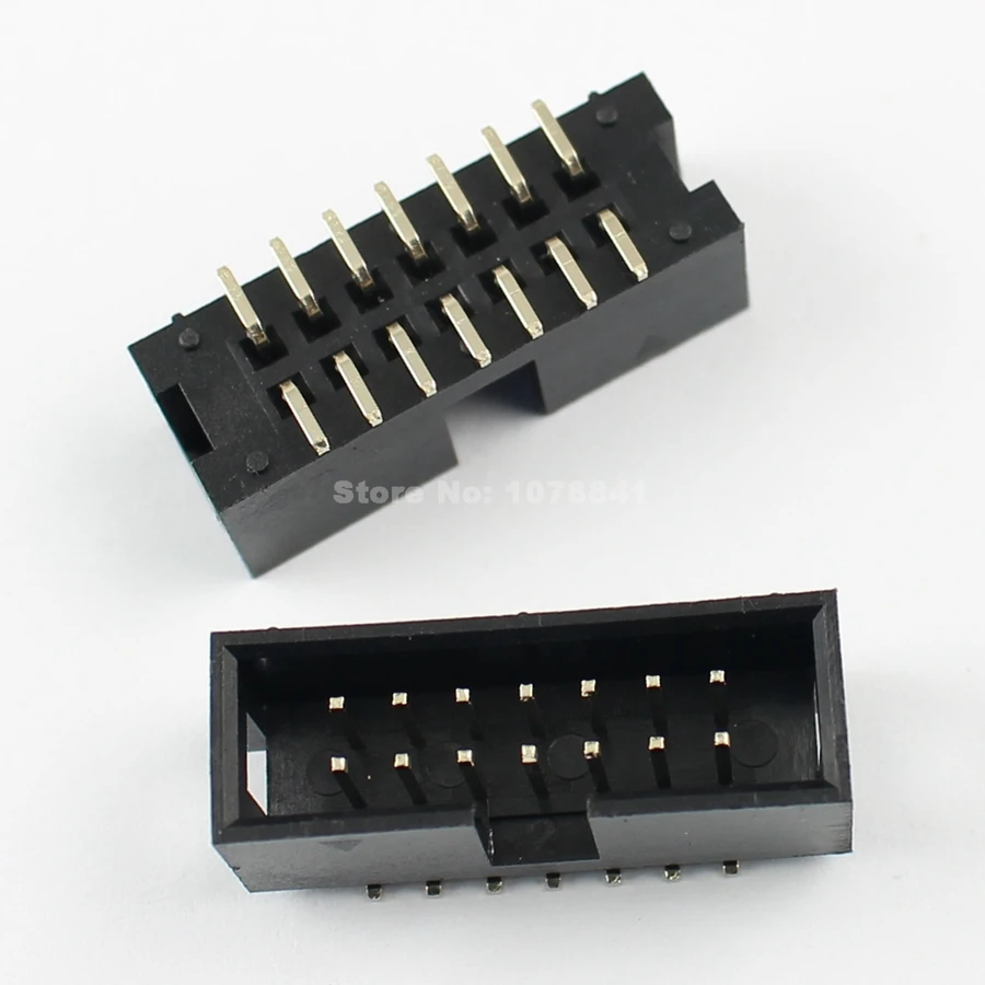 10 шт. в партии 2,54 мм шаг 2x7 Pin 14 Pin SMT SMD Мужской Shrouded IDC Шлейф разъем