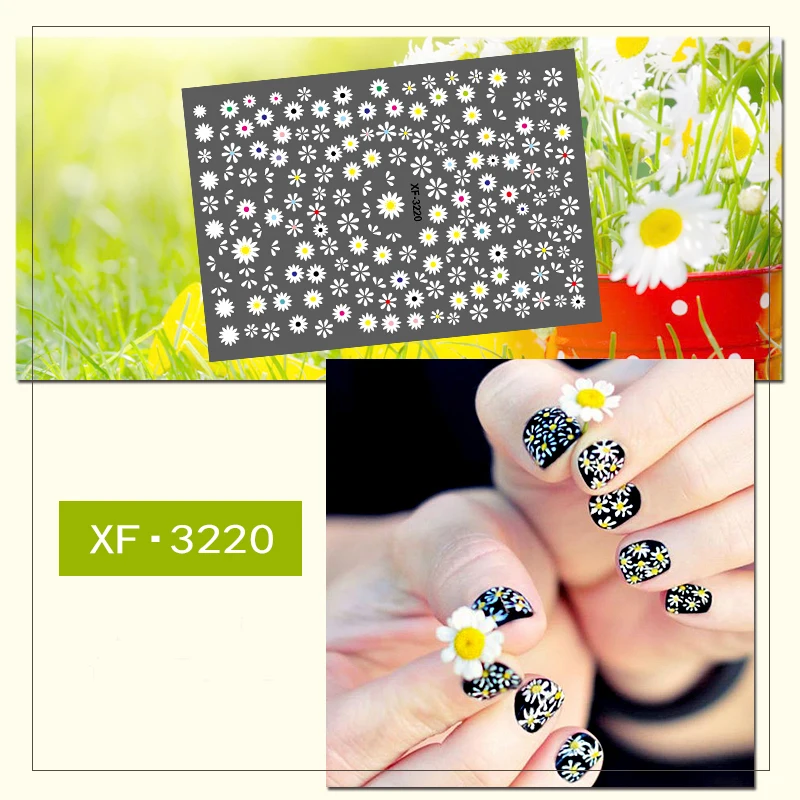 

Florals Patterns! 1 Sheet Nails Art Manicure Back Glue Design Nail Sticker For Nails Decoration