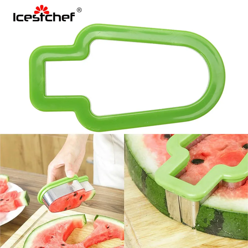 ICESTCHEF творческий нож для арбуза в форме мороженого Нержавеющая сталь фрукты дынерезка Ножи Быстрая Форма для изготовления мороженого