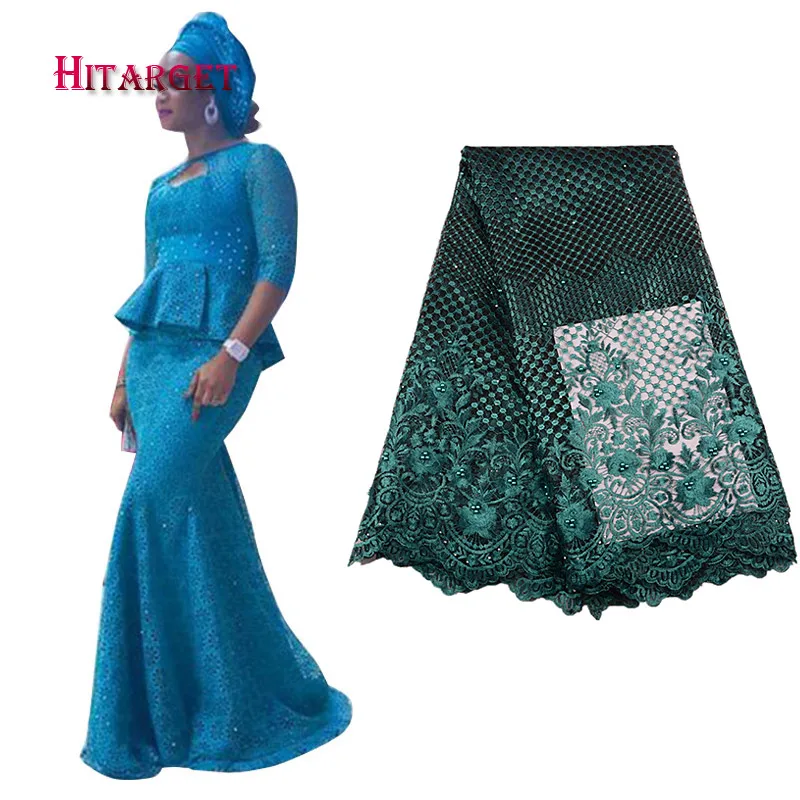 Hitarget африканские кружевные платья для женщин для благородных Леди Вечерние/Свадебные 3 шт. костюм с головной платок кружевное платье на заказ WY2343