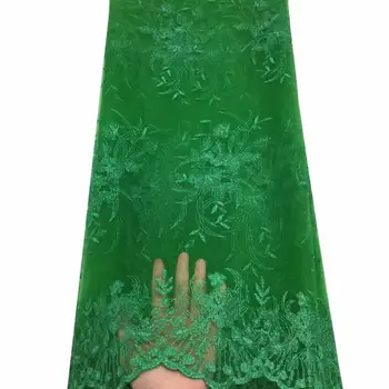 

Newest African Gold Line Swiss Lace Fabric High Quality Water Green Nigerian Lace Embroidered Net Fabric Wedding Party Dress