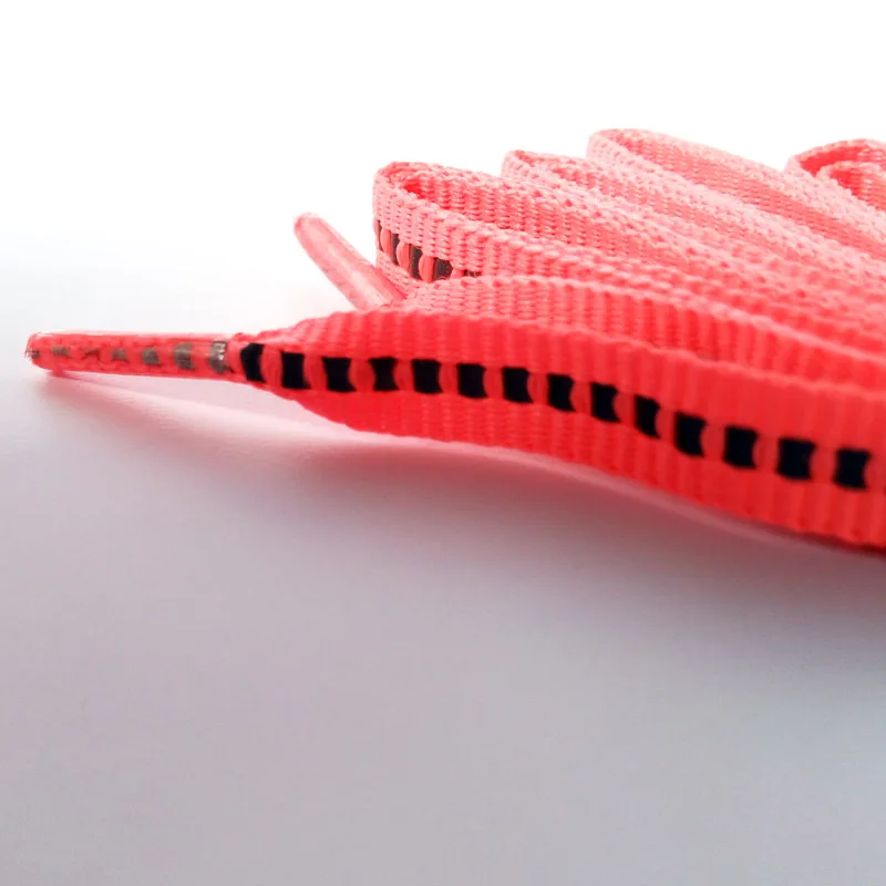 JUP1-12Pair Orange Red Sports Basketball Canvas Shoelaces Reflective Shoelace Luminous Laces Unisex Fashion Party Camping String