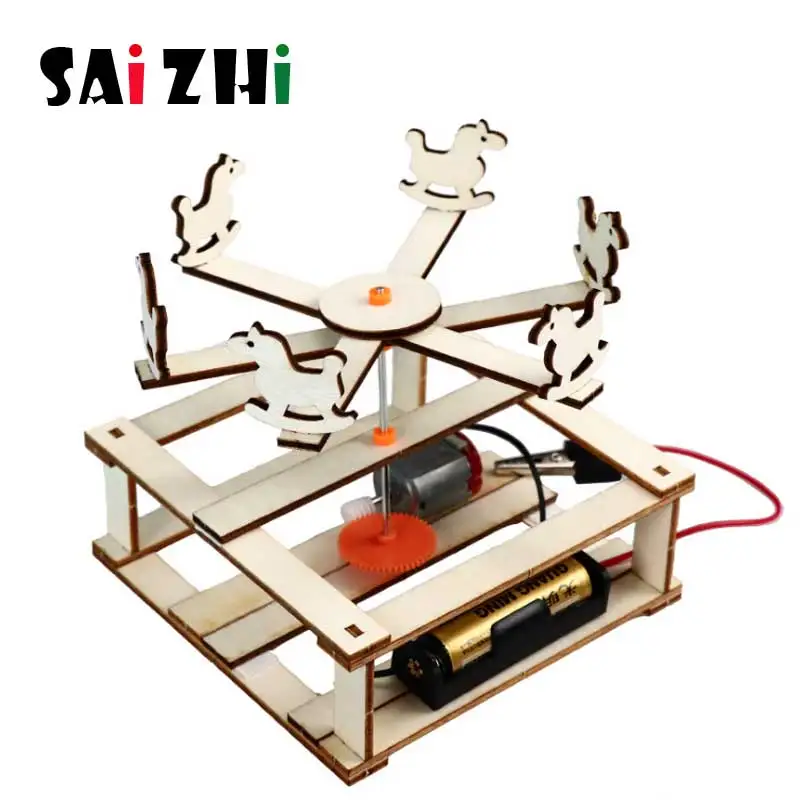 

Saizhi DIY Electric Rotate Trojan Model Kits Kids Teaching Students Children STEAM Scientific Experiment Toys Educational Toy