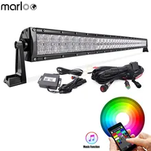 Marloo 42 240W 5D RGB Straight LED Light Bar Strobe Flash Multicolor for Jeep SUV ATV