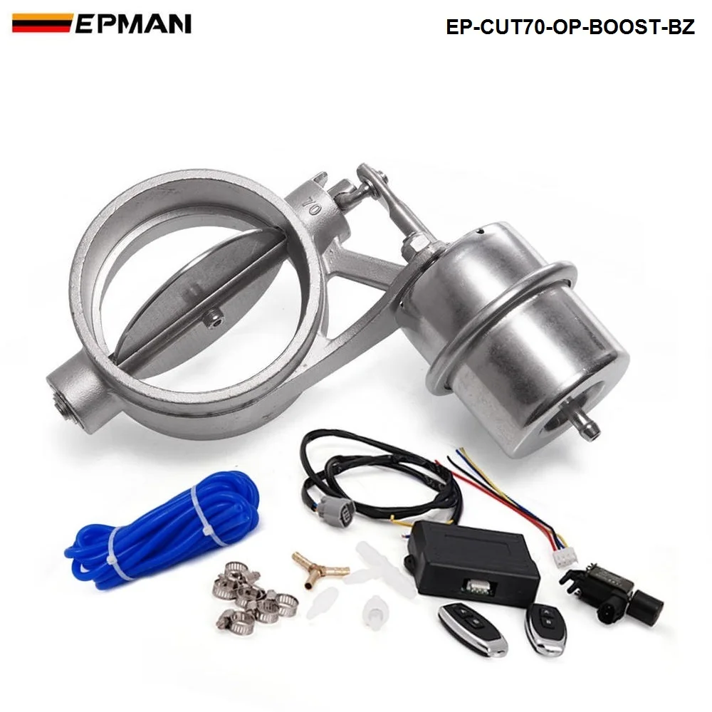 Exhaust Control Valve With Boost Actuator Cutout 70mm Pipe Opend with Wireless Remote Controller