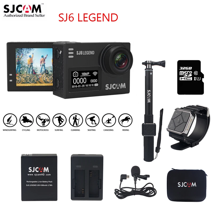 

Original SJCAM SJ6 LEGEND Wifi 4K 24fps Notavek 96660 2.0" Touch Screen Remote Ultra HD 30M Waterproof Sports Action Camera DVR