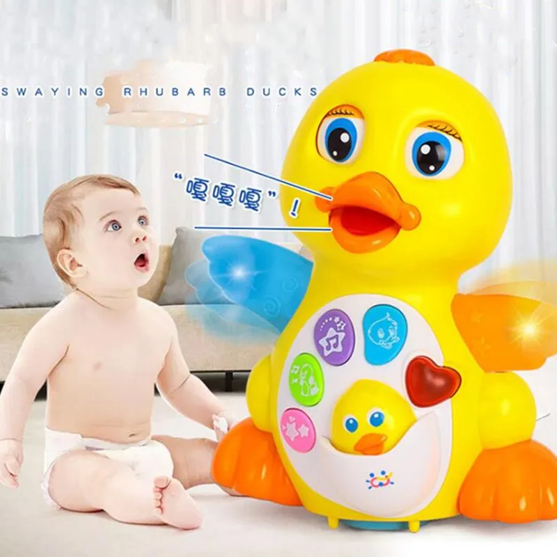 Новое поступление детские игрушки эквалайзер хлопает желтая утка Младенческая Электрическая универсальная игрушка для детей От 1 до 3 лет