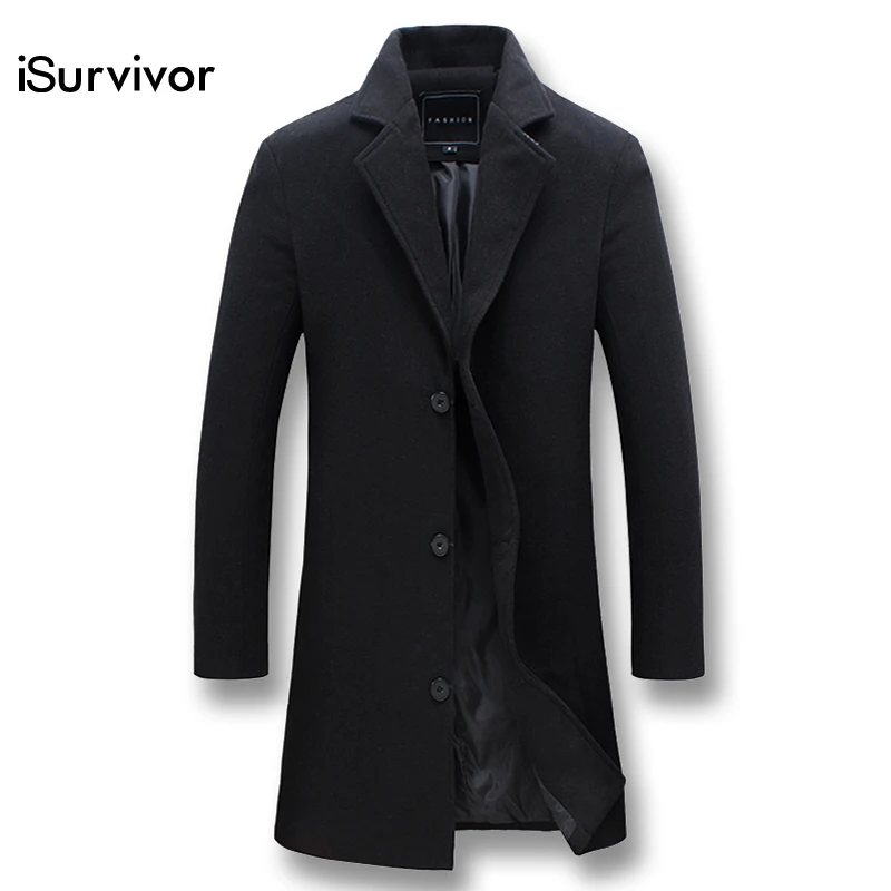 

iSurvivor 2019 Men Autumn Winter Overcoats Jackets and Coats Male Casual Fashion Slim Fitted large Size Solid Color Jacket M-5XL