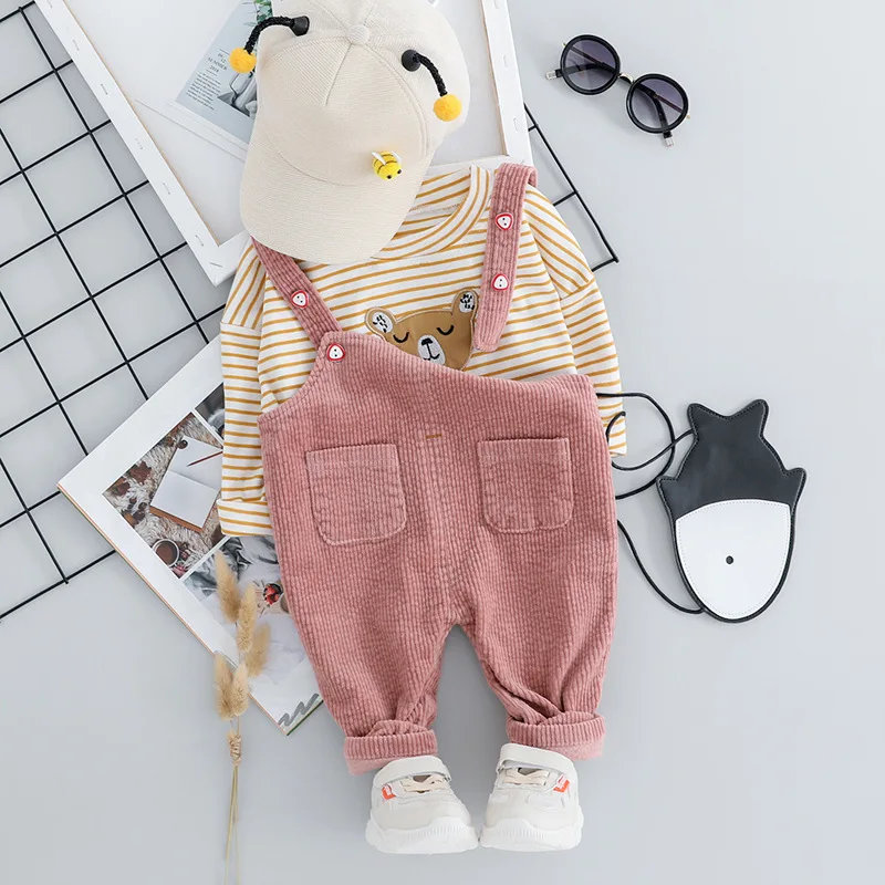 

Carters Official Store Newborn Clothes For Bebek Baby Trousers, Round Collar Striped Autumn Jacket, Two Cute Children's Suits