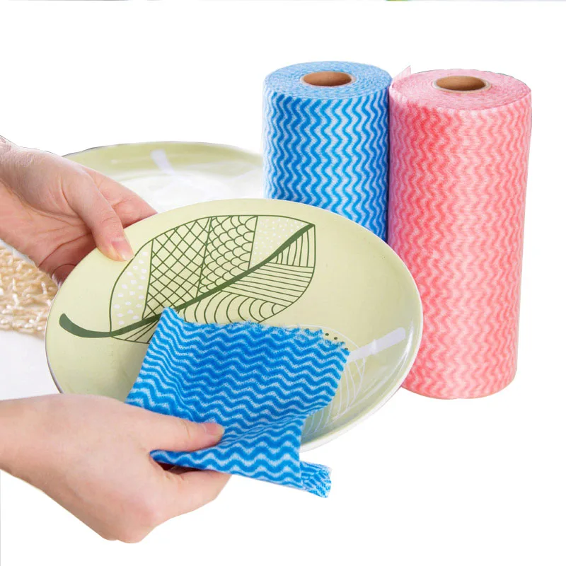 

2pcs/lot Non-woven Kitchen Cleaning Cloth Disposable Eco-friendly Rags Wiping Scouring Pad Dishcloth Bathroom Washing Cloth