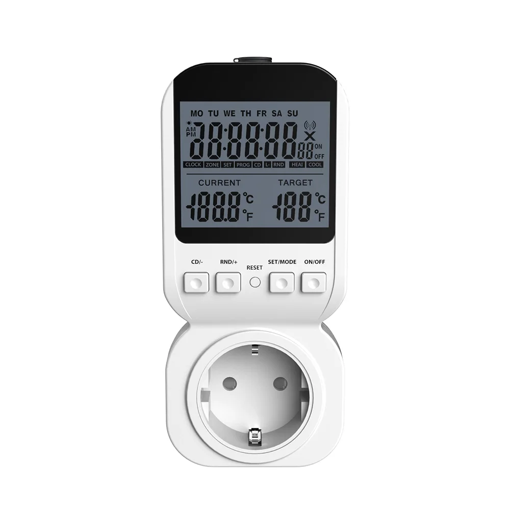 Multi function Thermostat Timer Switch Socket with Sensor Probe