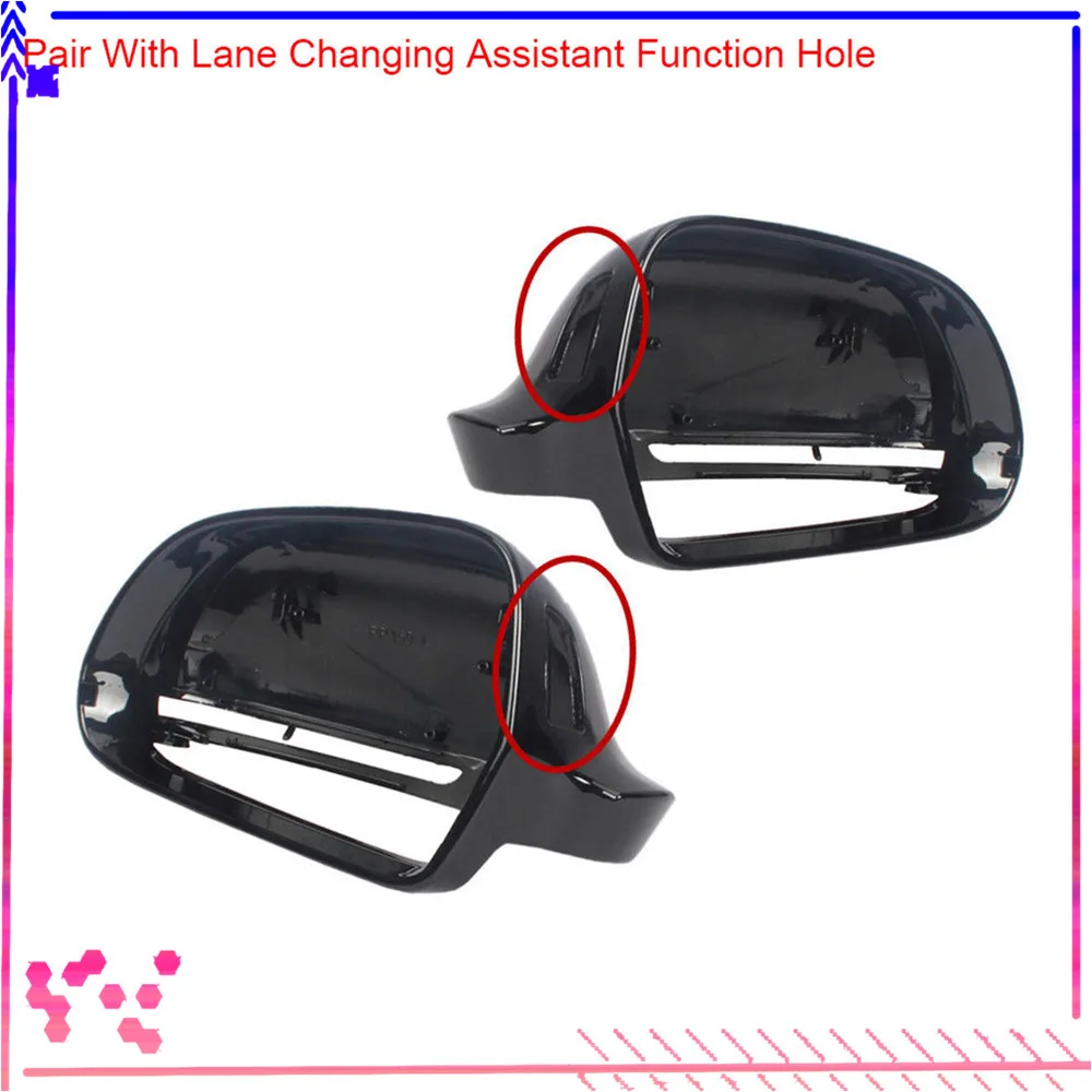 

High Version Left Right Black Rearview Wing Mirror Cover Cap For AUDI A3 S3 8P A4 S4 B8 Allroad A5 S5 A6 S6 C6 A8 S8 Q3